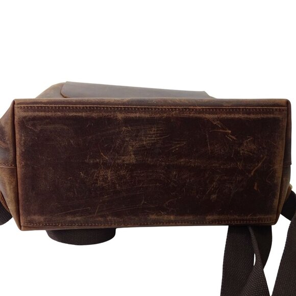 S-Zone Cowhide Leather Backpack Messenger Bag Flap Drawstring Closure D02V202106 - Picture 4 of 9